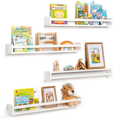 Miniatura 33 de Fun Memories Estantes flotantes de 12 pulgadas de profundidad, estantes de pared de madera de 16 x 12 pulgadas, estante de almacenamiento rústico