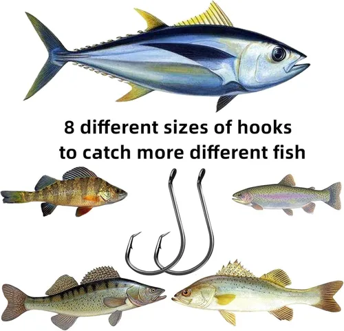 Miniatura 7 de Circle Hooks Fishing Hooks 2X Strong 170PCS/Box 220PCS/Box Octopus Catfish Fish Bulk Fishing Hooks Set Saltwater Freshwater Gear Equipment#1 1/0 2/0