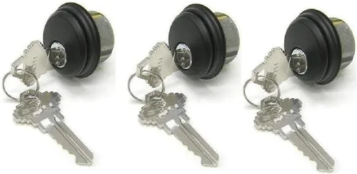 Miniatura 13 de Cerraduras de cilindro, cerradura de puerta comercial, estilo Adams Rite, resistente, 2 llaves (doble cilindro, aluminio plateado, paquete de 4)