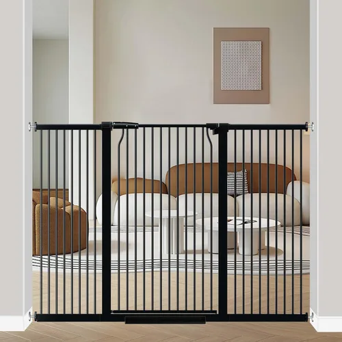 Miniatura 14 de Puerta de bebé extra alta de 40.5 pulgadas para puertas, puerta extra ancha para mascotas de 40.6 a 49.1 pulgadas, sin taladro, barrera de espacio