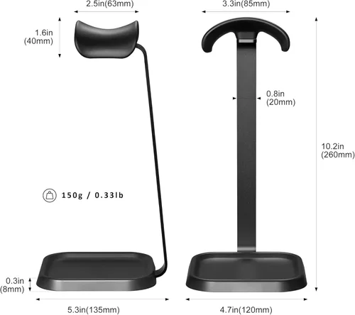 Miniatura 6 de Soporte para auriculares, soporte curvo para auriculares con bandeja de almacenamiento, soporte de auriculares para juegos para AirPods Max, AirPods