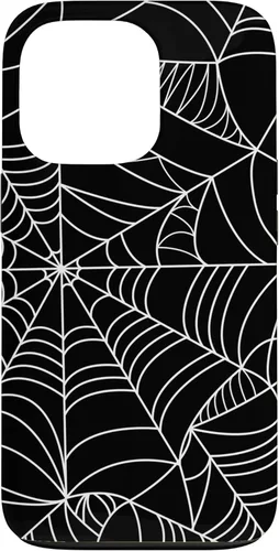 Miniatura 10 de iPhone 12 Mini Spider Web Halloween patrón espeluznante en caso negro