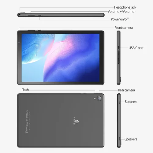 Miniatura 6 de PRITOM Tabletas de 10 pulgadas, TAB10 Android 14 Tablet, Quad-Core, WiFi, 32 GB, 6000mAh, pantalla HD IPS, cámara dual, Bluetooth (gris)