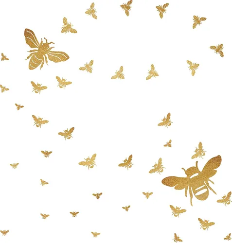 Miniatura 13 de Calcomanías de pared hexagonales de panal de abeja, vinilo geométrico, peine de miel, decoración de paredes doradas, despegar y pegar