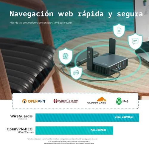 Miniatura 4 de GL.iNet GL-BE3600 (Slate 7) Router Portátil de Viaje, Wi-Fi 7 de Doble Banda en Bolsillo, Router 2.5G, Routers VPN Portátiles WiFi para Viajes
