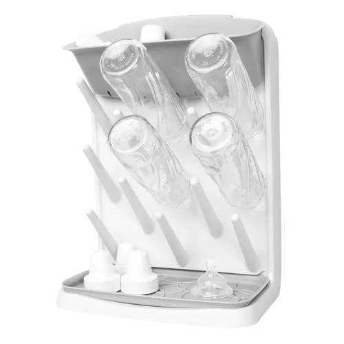 Ubbi Estante de secado vertical para biberones, organizador de secado para encimera de ahorro de espacio, gris Estante de secado de botellas gris