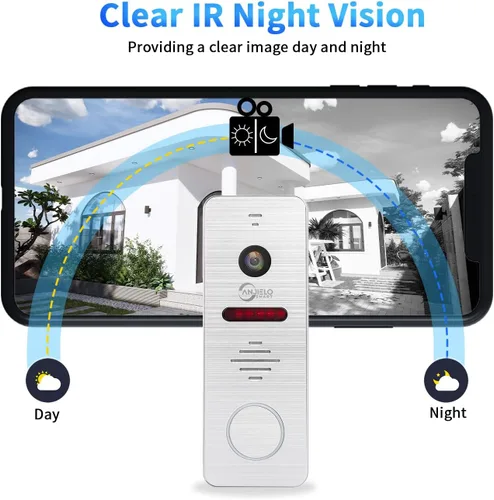 Miniatura 5 de TUYA - Timbre de video con cable y cámara HD de 1080P, sistema de monitor táctil de 7 pulgadas, detección de movimiento, WiFi Smart Home Video
