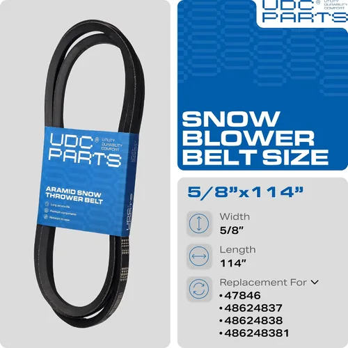 Miniatura 3 de UDC Parts Cinturón para soplador de nieve 47846 / cuerda de aramida / 114.00 pulgadas/para Craftsman 48624837 48624838 quitanieves
