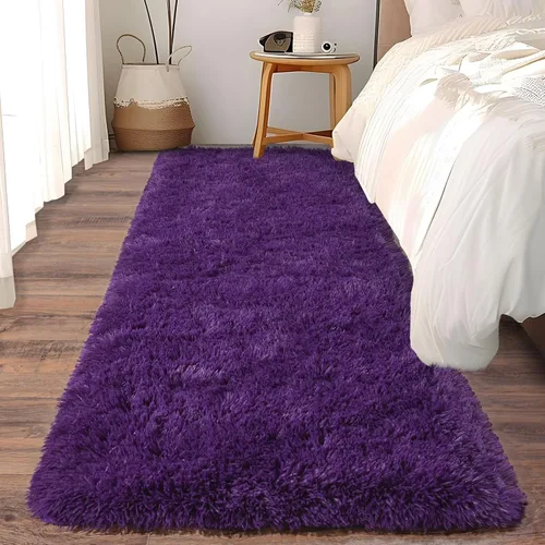 Miniatura 78 de Alfombras suaves para pasillos de dormitorio, nuevas, con parte inferior antideslizante mejorada, de 2 x 3, alfombra esponjosa y peluda verde