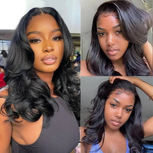 Miniatura 18 de UVVUVV Peluca Bob de Cabello Humano Sin Pegamento, Pelucas de Cabello Humano Pre Desplumadas Pre Cortadas, Densidad del 180%, Cierre de Encaje HD