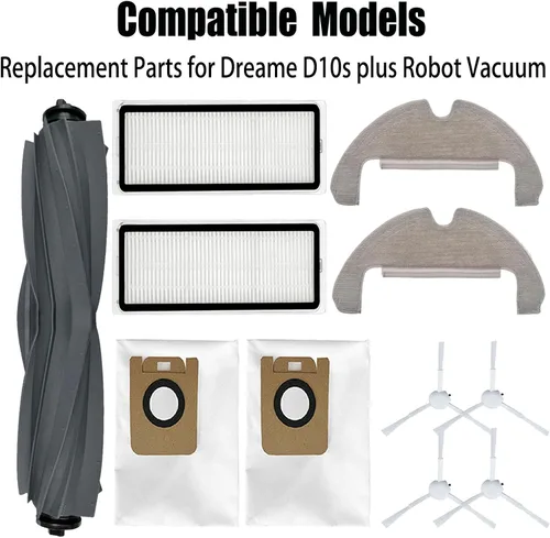 Miniatura 2 de Kit de fregona de filtro de cepillo Piezas de repuesto para Dreame D10s Plus Robot Aspirador Accesorios 1 Rodillo Principal 4 Cepillo Lateral 2