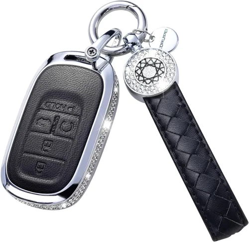 Miniatura 14 de Funda para llavero compatible con Volvo, cuero negro con cristal de protección de 360 grados para XC90, XC60, XC40, S60, S90, V60, V90, Polestar 1