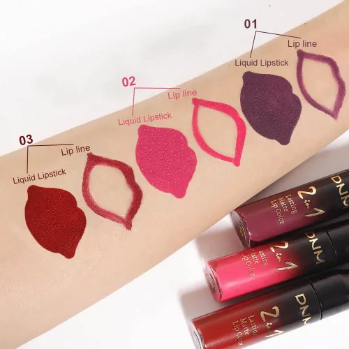 Miniatura 3 de evpct 3 Piezas Delineador de Labios Mate Ciruela Oscuro Morado Rosa Rojo Oscuro y Juegos de Lápiz Labial Líquido para Mujeres de Larga Duración