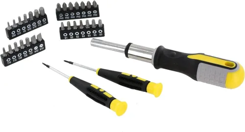 sterling OC583 - Juego de llaves de destornillador de trinquete, negro/gris/amarillo/plateado/metálico, 31 piezas
