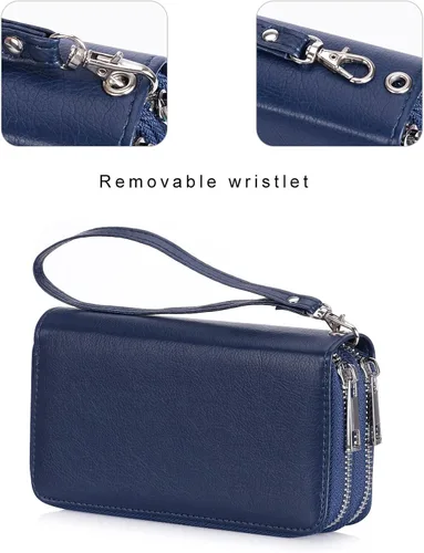 Miniatura 2 de Abberry Cartera de pulsera con doble cremallera para mujeres, mujeres y niñas