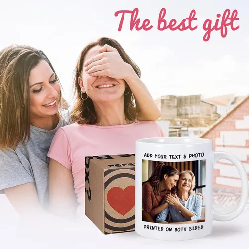 Miniatura 7 de Taza personalizada, tazas de café personalizadas con imagen y texto, taza de cerámica de 11 onzas, regalos personalizados para mamá papá, regalo