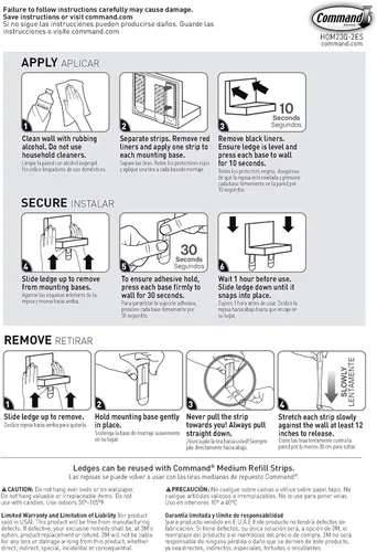Miniatura 10 de Command Pantalla de repisos, cuarzo, 2 rebandas, 4 tiras de espuma medianas, decoran sin daños
