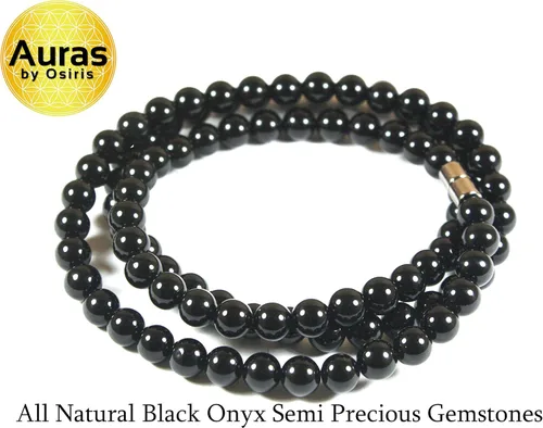 Miniatura 5 de Auras by Osiris - Collar de cristales curativos para hombre de 19", 24" y 30" de largo con cuentas de gemas de 1564" (6mm) 516" (8mm) 2564" (10 mm)