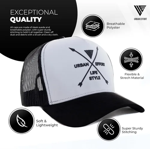 Miniatura 92 de Urban Effort Gorra trasera de malla, para hombres y mujeres, gorra de béisbol de 5 paneles, gran cierre a presión para caza y senderismo