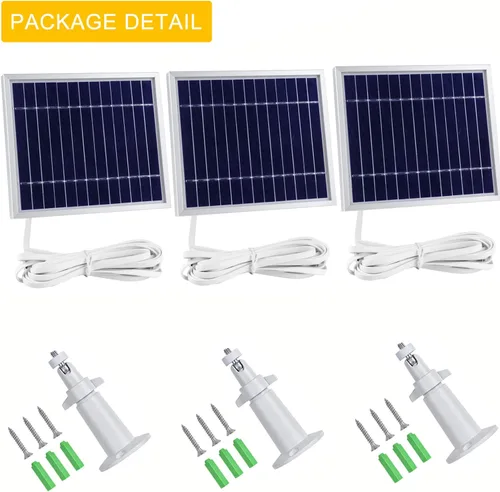Miniatura 7 de iTODOS El panel solar funciona para cámaras Arlo Pro y Arlo Pro2, cable de alimentación de 11.8 pies y montaje ajustable (paquete de 3, plateado)