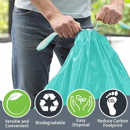 Miniatura 5 de Bolsas de basura biodegradables Code Q de 13-17 galones (50-65L) compatibles con Simplehuman Bolsas de basura Code Q resistentes, paquete de 50