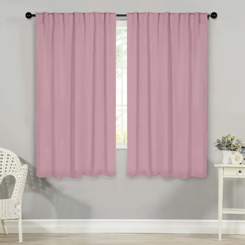 Miniatura 32 de BLUENILEMILLS Paneles de cortinas opacas para oscurecer la habitación con bolsillo para barra/pestañas traseras, cortinas perfectas para ventanas