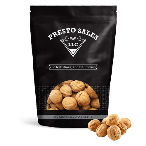 Presto Sales Nueces "Current New Crop" In Shell Huge Hartley Choice Nut, cultivadas en California, empaquetadas en una bolsa resellable de 3 libras