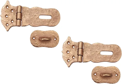 Miniatura 3 de Adonai Hardware "Paran" Cerrojo de bloqueo de seguridad de latón resistente (6 pulgadas x 1 paquete, latón satinado) para cofre del tesoro