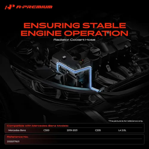 Miniatura 2 de A-Premium Enfriador derecho a depósito de expansión Manguera de refrigerante del radiador compatible con Mercedes-Benz C205 Series C300 2019-2021
