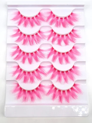 Miniatura 7 de MISSLADY Pestañas postizas de visón sintético 3D, tiras de pestañas azules (FM-305, 0.55-0.78 pulgadas, 5 pares)