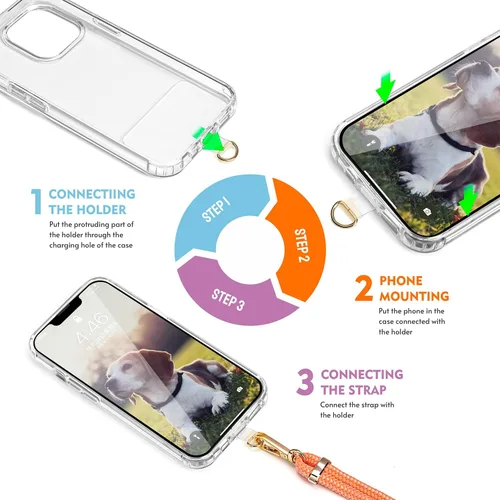 Miniatura 7 de 2 Almohadillas Cordón para Teléfono Ajustable Crossbody Correa para Cuello de Teléfono Celular Universal Cordón de Muñeca para Teléfono Móvil + 2pcs