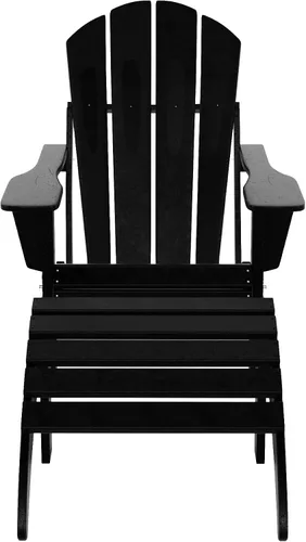 Miniatura 4 de WestinTrends Malibu - Silla de salón para exteriores, juego de 2 sillas Adirondack con otomana, sillas plegables de madera de polietileno para todo