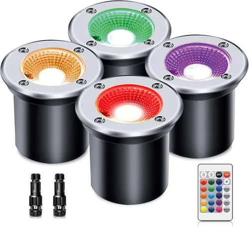 Miniatura 13 de Paquete de 4 luces LED de bajo voltaje de 3 W y 12 V, luz LED de paisaje impermeable IP67 luces de camino para exteriores, focos de árboles