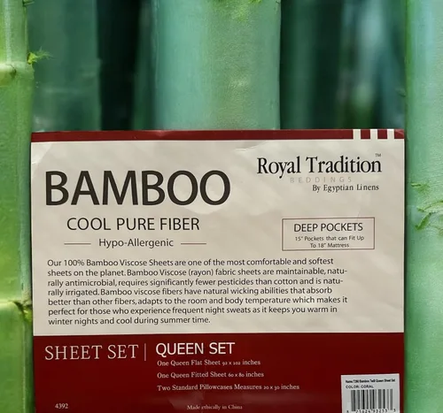 Miniatura 5 de Royal Tradition - Juego de sábanas de viscosa de bambú, tamaño Queen, blanco sólido, juego de 4 piezas súper suave y fresco