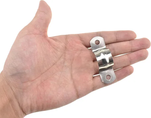 Miniatura 20 de Hahiyo Abrazaderas de soporte de tubo en U de dos agujeros, 0.315 in, resistente, sin óxido, brillante, fuerte, resistente al viento, sin afilado