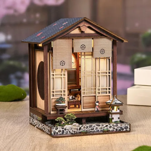Miniatura 12 de Kit de rincón de libros, casa en miniatura de madera 3D Biblioteca de rimas antiguas para decoración de estanterías, manualidades relajantes
