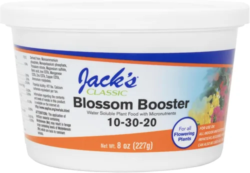 Jack's Classic 10-30-20 Blossom Booster Fertilizante soluble en agua con micronutrientes para aumentar el color y la cantidad de flores en plantas