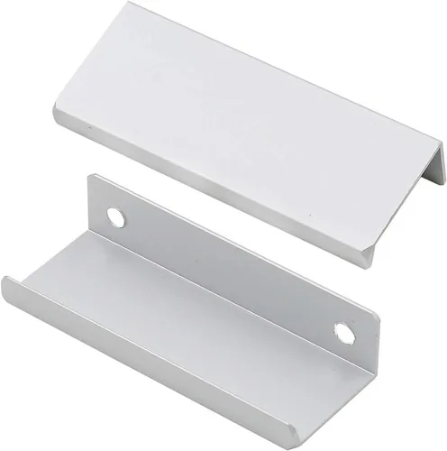 Miniatura 15 de Tiradores negros de 1.38 pulgadas para gabinete, 10 unidades, espacio entre agujeros de 0.63 pulgadas, tiradores de borde de aleación de aluminio