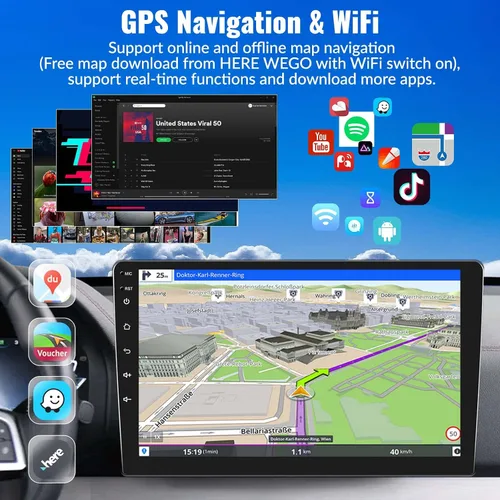 Miniatura 4 de 4 núcleos+64G Android 15 para Honda CRV 2007-2011 Radio de coche estéreo con A-pple inalámbrico CarPlay Android Auto WiFi GPS, pantalla táctil de 9