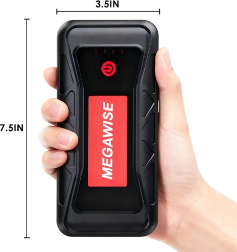 Miniatura 2 de MEGAWISE 2500A Peak 21800mAh - Batería de arranque portátil para coche (hasta 8.0L Gas/6.5L motores diésel) 12V Paquete de alimentación portátil