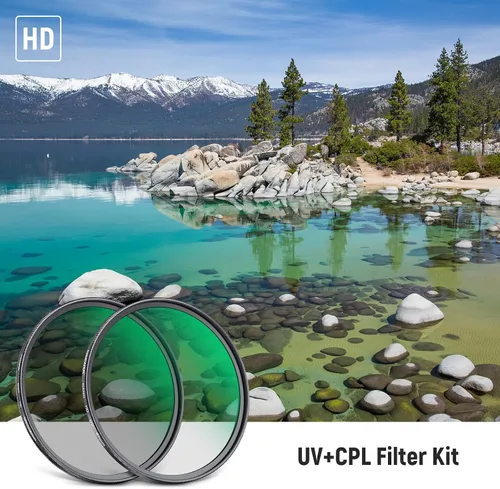 Miniatura 2 de NEEWER Kit de filtro de lente UV CPL de 2.638 in, polarizador circular/filtro anti-UV con vidrio óptico HD y revestimiento nano de doble cara, 30