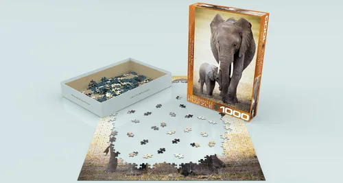 Miniatura 3 de Eurographics Rompecabezas de 1000 piezas de elefante y bebé