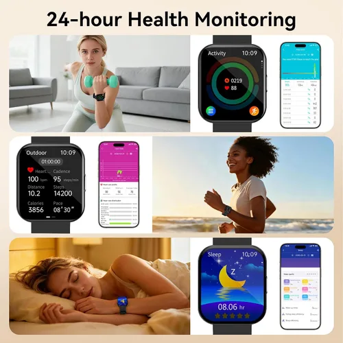 Miniatura 6 de Reloj inteligente para mujer, responder/hacer llamadas, pantalla ultra clara AMOLED de 1.32 pulgadas, rastreador de actividad física con frecuencia