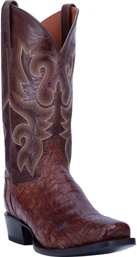 Miniatura 2 de Dan Post Botas de vestir bordadas Bayou para hombre con punta cuadrada a media pantorrilla - marrón