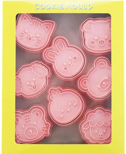 Miniatura 4 de Juego de 8 moldes de galletas de animales lindos con diseño de animales, moldes de galletas de conejo, molde para galletas de oso, herramientas