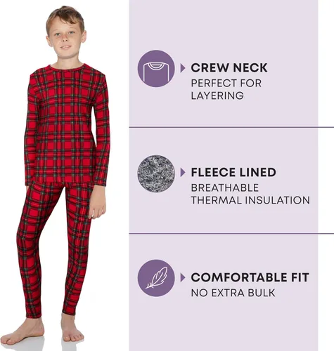 Miniatura 112 de Rocky Ropa interior térmica para niños, ropa interior larga para niños, capa base para clima frío/esquí