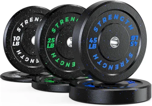 GIKPAL Juego de Discos Olímpicos de Parachoques, Discos de Peso de Goma de 2 Pulgadas para Gimnasio en Casa, Placas de Barra para Levantamiento de