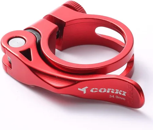 Miniatura 8 de Corki Abrazadera de tija de sillín de bicicleta de liberación rápida de los ciclos, negro anodizado con chorro de arena KC89 de la aleación