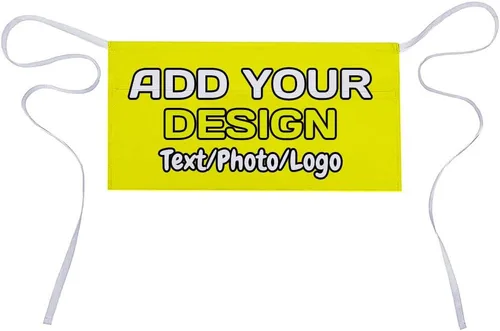 Miniatura 15 de Delantal de cintura personalizado con 3 bolsillos para añadir foto, texto, logotipo, nombre, camarera