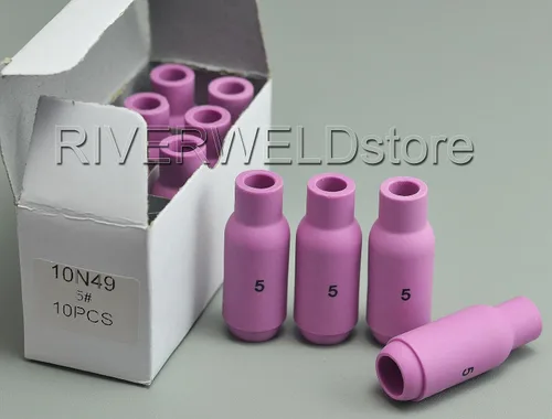Miniatura 2 de RIVERWELD Boquillas de alúmina TIG Copa de cerámica 10N49 5 # 5/16 "Orificio Fit DB PTA SR WP 17 18 26 TIG Antorcha de soldadura 10pk